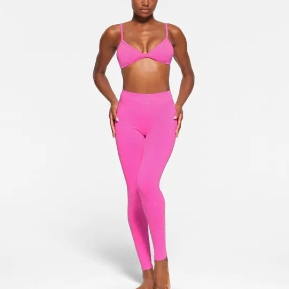 Skims Outdoor Rhinestone Skimpy Triangle Bralette Taffy Pink NWT